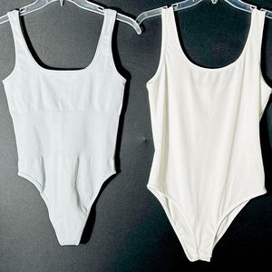 One Piece Scoop Neck Tank Bodysuits (Two) -Size Large